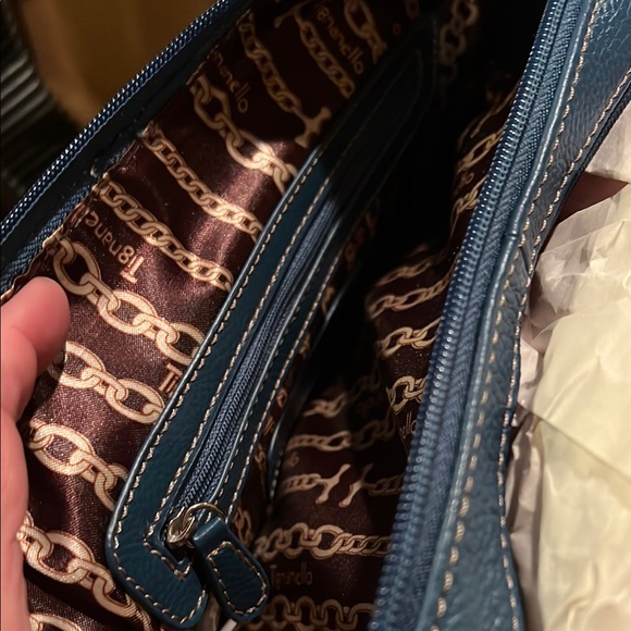Blue Leather Crossbody Tignanello Bag - Picture 5 of 7